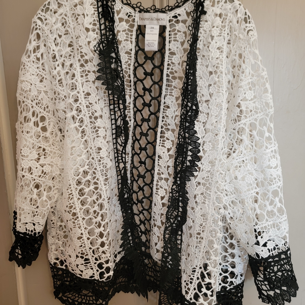 Black and White Lace Blouse
